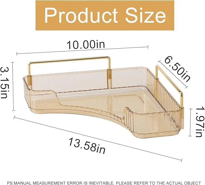 INVSSENE Corner Bathroom Countertop Organizer, Vanity Organizer Trays for Counter, Makeup Organizers, Perfume Tray, Skincare Shelf Storage Gifts for Women Girl Student (Yellow, 1 Tier) - ModernBath
