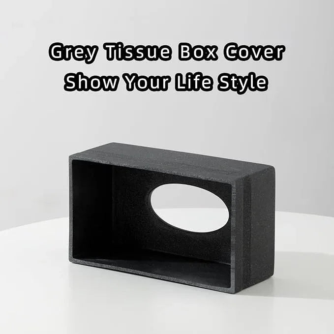 Haocoott Tissue Box Cover Rectangle, Resin Facial Tissues Holder Covers RectangularToilet Paper Holder Case Dispenser Home Decorative for Bathroom Kitchen Bedroom Living Room Office (Black) - ModernBath