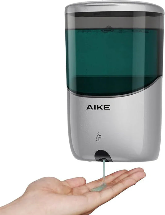 AIKE Liquid Automatic Wall Mount Soap Dispenser,Battery Operated Model AK1216,Silver - ModernBath