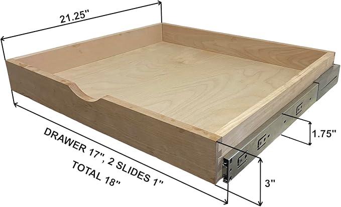 COUVER DIY Non-Assembled Birch Wood, Pull-Out Cabinet Organizers, Under Sink Organizers for Bathroom & Kitchen, Cabinet Slide-Out Organizers and Storage, Soft Closed Rail, 18 inch - ModernBath