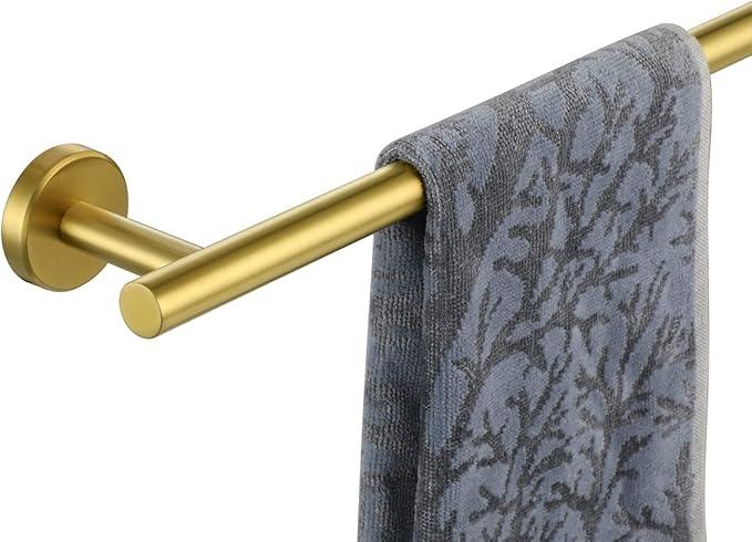 JQK Bathroom Towel Bar, 15 Inch 304 Stainless Steel Thicken 0.8mm Towel Rack, Towel Holder Brushed Gold Wall Mount, Useable Length 12 Inch TB110L12-BG - ModernBath