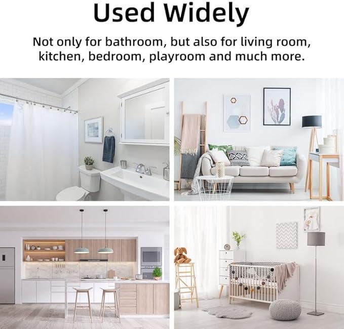 12 Pcs Decorative Shower Curtain Hooks, Rust Proof Glass Surface Stainless Steel Rings for Bathroom Bedroom Kitchen Home Bath Room Rods Decor (Blue Water Ripples) - ModernBath