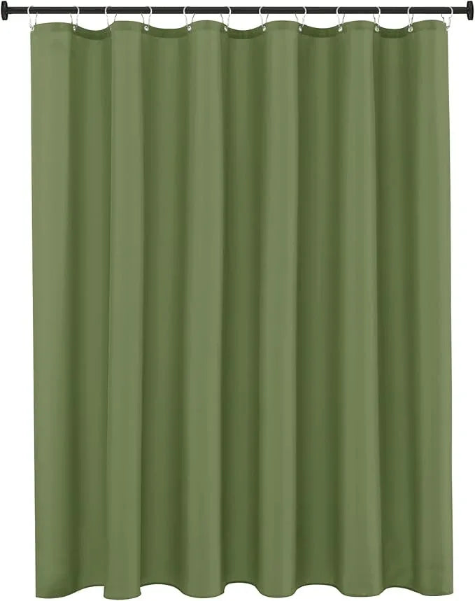 Biscaynebay Hotel Quality Extra Long Fabric Shower Liners 72" Width by 84" Length, Sage Water Resistant Bathroom Curtains Rust Resistant Grommets & Weighted Bottom Hem Machine Washable - ModernBath