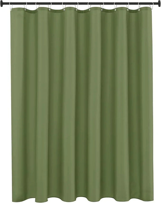 Biscaynebay Hotel Quality Extra Long Fabric Shower Liners 72" Width by 84" Length, Sage Water Resistant Bathroom Curtains Rust Resistant Grommets & Weighted Bottom Hem Machine Washable - ModernBath