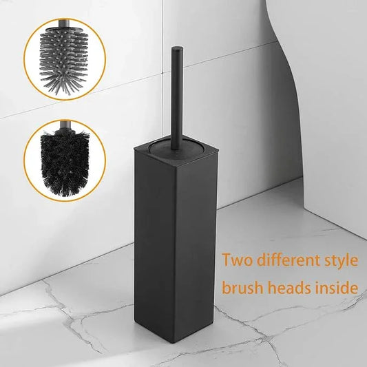 BGL Toilet Brush and Holder Set, Matte Black Freestanding for Bathroom Storage and Organization, Square Design Sturdy and Space Saving - ModernBath