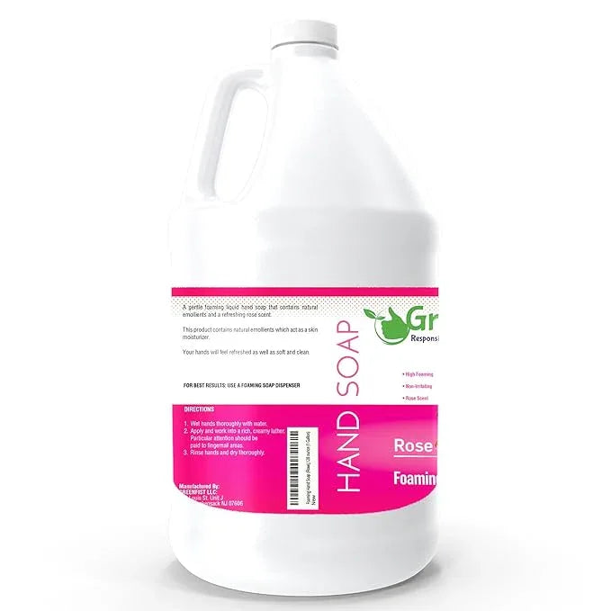 GreenFist Foaming Hand Soap Refills Jug Rose Scent Foam Refill Made in USA, 128 ounce (1 Gallon) - ModernBath