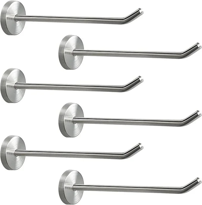 NearMoon Coat Hooks, Wall Mount Hooks for Hanging Hat Hurse Robe, 304 Stainless Steel Heavy Duty Towel Hangers for Bathroom Livingroom Hotel Kitchen Garage, 6 Pack (6 Inch, Brushed Nickel) - ModernBath