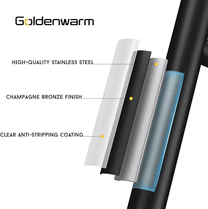 goldenwarm 25 Pack Black Cabinet Pulls Kitchen Cabinet Handles Black Drawer Pulls T Bar Drawer Handles Stainless Steel Hardware for Bedroom Door Cupboard, 3Inch Hole Center - ModernBath