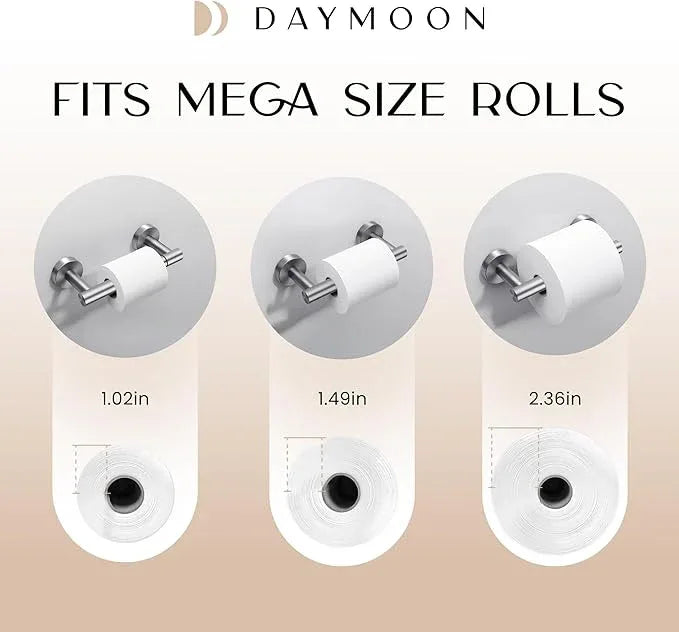 Day Moon™ Brushed Nickel Toilet Paper Holder - Wall Mount Modern Roll Holder for Bathroom - ModernBath
