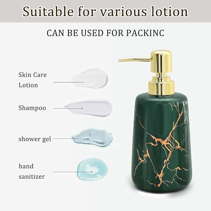 CERBIOR Bathroom Accessories Set,4 Pcs Ceramic Bathroom Decor Accessory,Includes Toothbrush Holder, Toothbrush Cup, Soap Dish for Decorative Countertop and Housewarming Gift(Green 4pcs) - ModernBath
