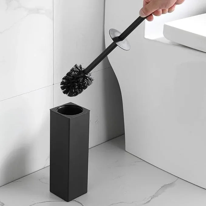 BGL Toilet Brush and Holder Set, Matte Black Freestanding for Bathroom Storage and Organization, Square Design Sturdy and Space Saving - ModernBath