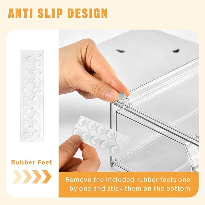 5 Pack Makeup Organizer Stackable, 12.1''L Bathroom Organizer and Storage Acrylic Undersink Drawer Organizer, Cosmetics and Beauty Supplies,Clear Plastic Storage Bins for Vanity,Pantry,Cabinet,Kitchen - ModernBath