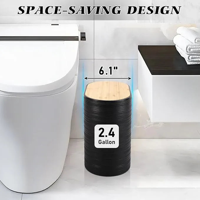 XLHOMO Black Bathroom Set, Black Bathroom Accessories Set with Trash Can, 2PCS Soap Dispensers, Soap Dish, Toothbrush Holder, Toothbrush Cup,Toilet Brush, Tray and Qtip Holders for Bathroom Decor - ModernBath