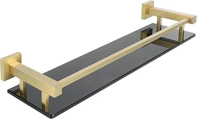 Alise Bathroom Shelves,Gold Glass Shelf for Bathroom, Modern Floating Shelves,20 inch - ModernBath