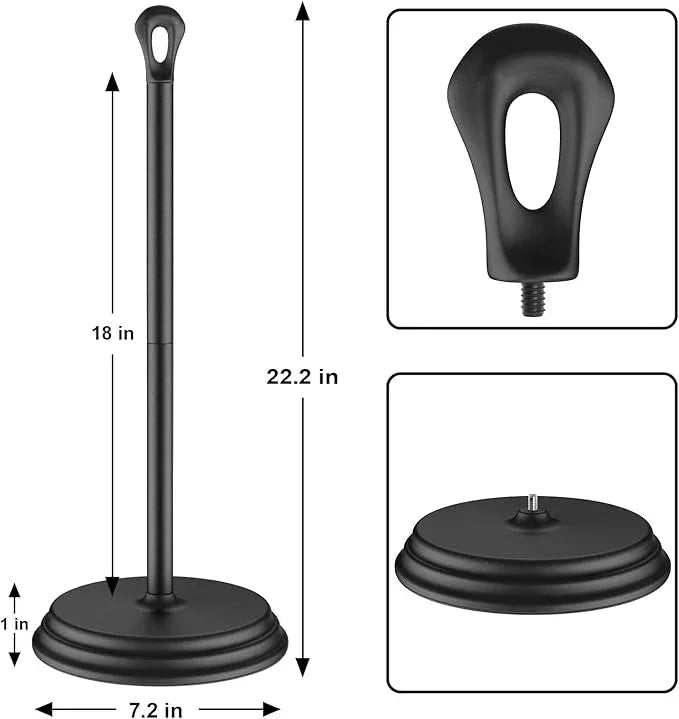 Toilet Paper Holder with Rustproof, Metal Free Standing Toilet Paper Stand Storage for Bathroom, Tissue Paper Roll Holder for Bathroom Accessories (Black) - ModernBath