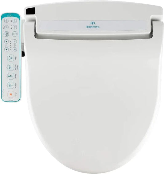 BidetMate 1000 Series Electric Smart Toilet Bidet Seat with Heated Water, Side Control Panel, and Warm Air Dryer - Self-Cleaning - Perfect for a Smart Home Kit or Smart Home Accessories - Round - ModernBath