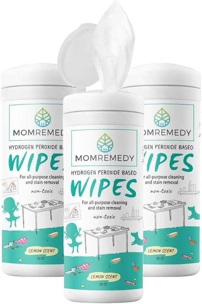 MOMREMEDY Hydrogen Peroxide Cleaning Wipes | All Purpose Cleaner and Stain Remover | Multipurpose for Kitchen, Bathroom, All Surfaces - ModernBath