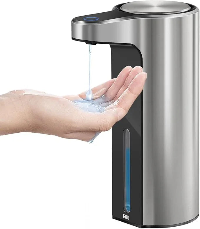 EKO Aroma Touchless Automatic Soap Dispenser for Kitchen and Bathroom, Liquid Hand Soap Dispenser, Water-Resistant and Rechargeable, 9 fl oz (Stainless) - ModernBath