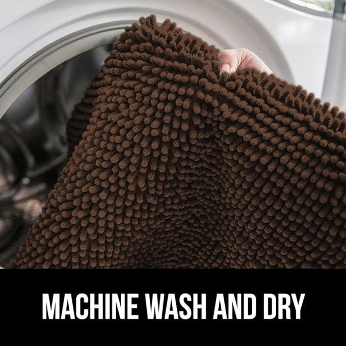 GORILLA GRIP Bathroom Rug Sets, Soft Chenille 2 Piece Area Rugs Set, Toilet Base Mat and 30x20 Carpet, Absorbent Microfiber Washable Mats Dry Quickly, Home Decor and Bath Room Accessories, Brown - ModernBath