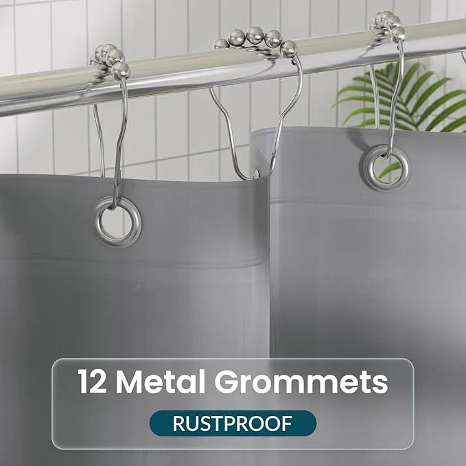 Titanker Plastic Shower Curtain Liner, 72x72 Grey Shower Liner Lightweight PEVA Shower Curtains for Bathroom, Waterproof Shower Liner with Magnets and Rustproof Grommet Holes - ModernBath