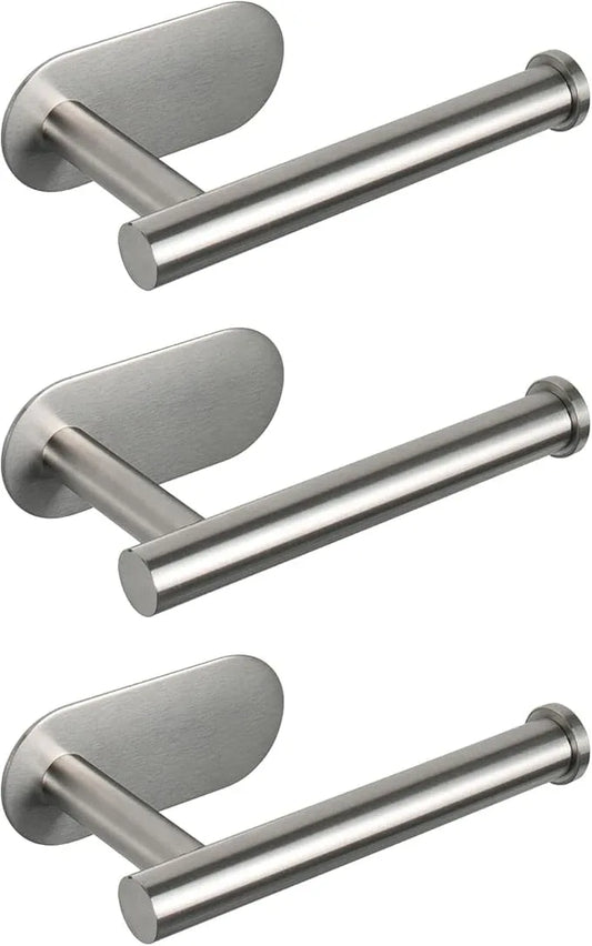 NearMoon Toilet Paper Holder Self Adhesive, Premium Thicken SUS304 Stainless Steel Rustproof Adhesive Toilet Roll Holder no Drilling for Bathroom, Kitchen, Washroom (3 Pack, Brushed Nickel) - ModernBath