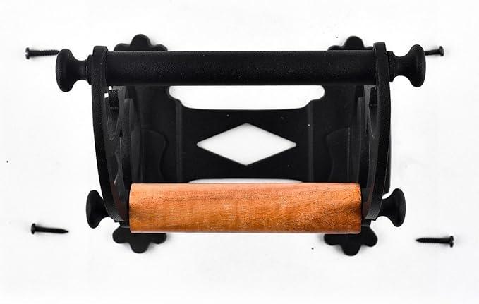 Renovators Supply Manufacturing Toilet Paper Holder Stand Wall Mount 6.5 in.Black Aluminum Toilet Paper Roll Holder with Mounting Hardware - ModernBath