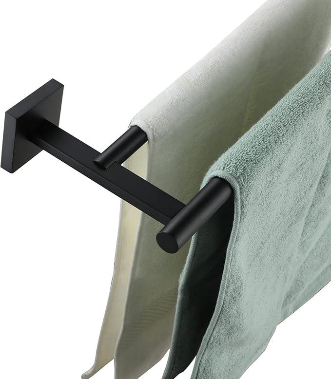 KOKOSIRI 32'' Towel Rails Bathroom Double Towel Bars Matte Black 32 Inch Bath Towel Holder for Washroom Wall Stainless Steel B5005BK-L32 - ModernBath