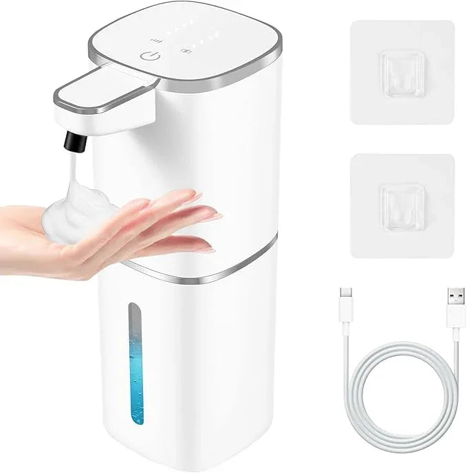 Automatic Foaming Soap Dispenser,Touchless Soap Dispenser,13.5oz/400ml Rechargeable Wall Mounted Smart Dispenser for Bathroom Kitchen,Easy for Toddlers(White) - ModernBath