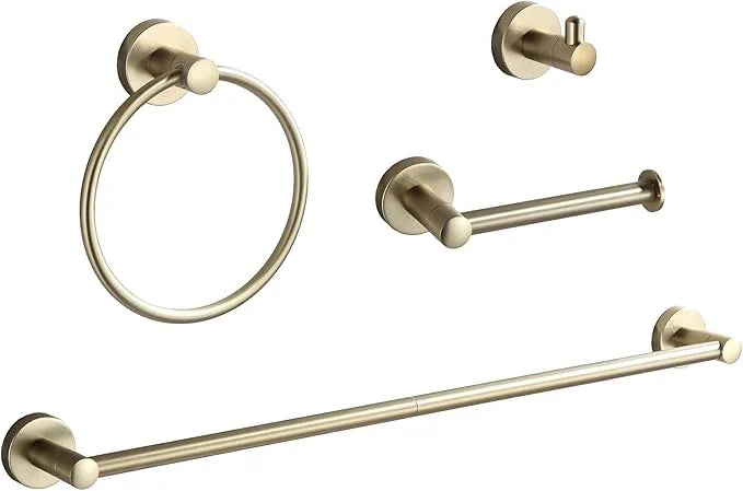 BGL Bathroom Accessory Set Brushed Gold 4 Pieces Towel Rack Set - ModernBath
