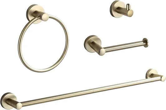BGL Bathroom Accessory Set Brushed Gold 4 Pieces Towel Rack Set - ModernBath