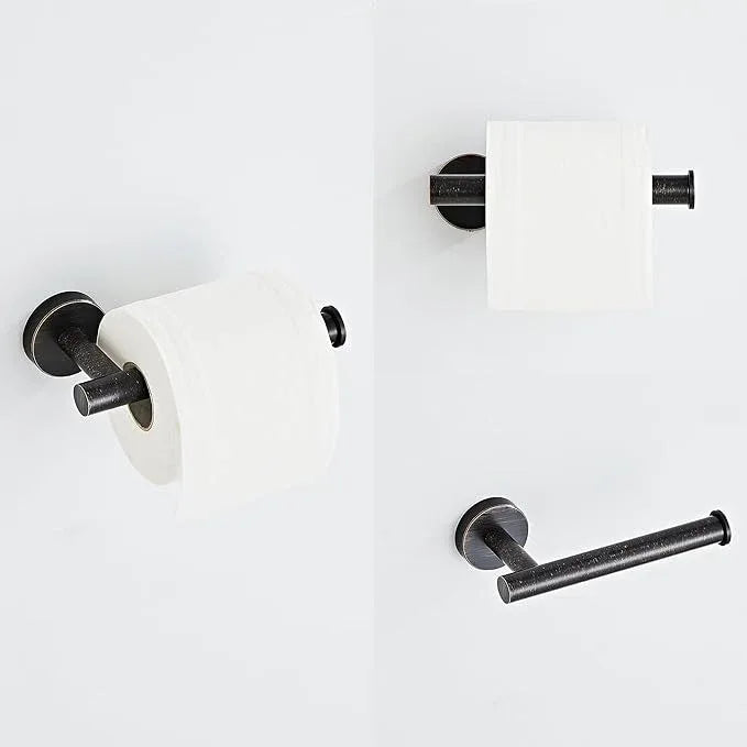 Oil Rubbed Bronze Bathroom Hardware Set 5 Piece with Towel Racks for Bathroom, SUS304 Stainless Steel Bath Towel Bar Set, 24 Inch Wall Mounted Accessories Kit - ModernBath