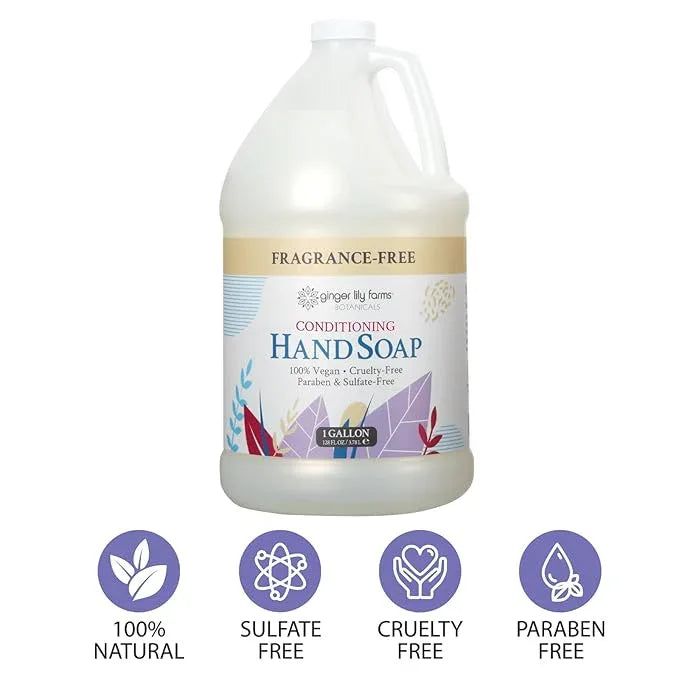 Ginger Lily Farms Botanicals All-Purpose Liquid Hand Soap Refill, Fragrance Free, 100% Vegan & Cruelty-Free, 1 Gallon - ModernBath