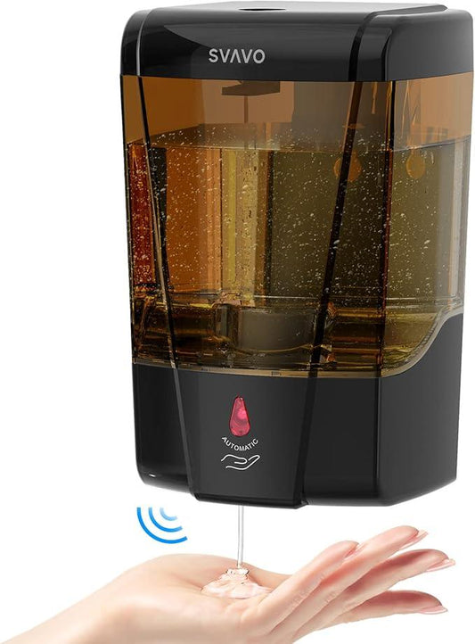 SVAVO Automatic Soap Dispenser Hand Soap Dispenser Wall Mount 600m/21fl.oz, Touchless Electric Sensor Pump Battery Operated for Offices Home Kitchen Bathroom Hotel Restaurant Commercial - ModernBath
