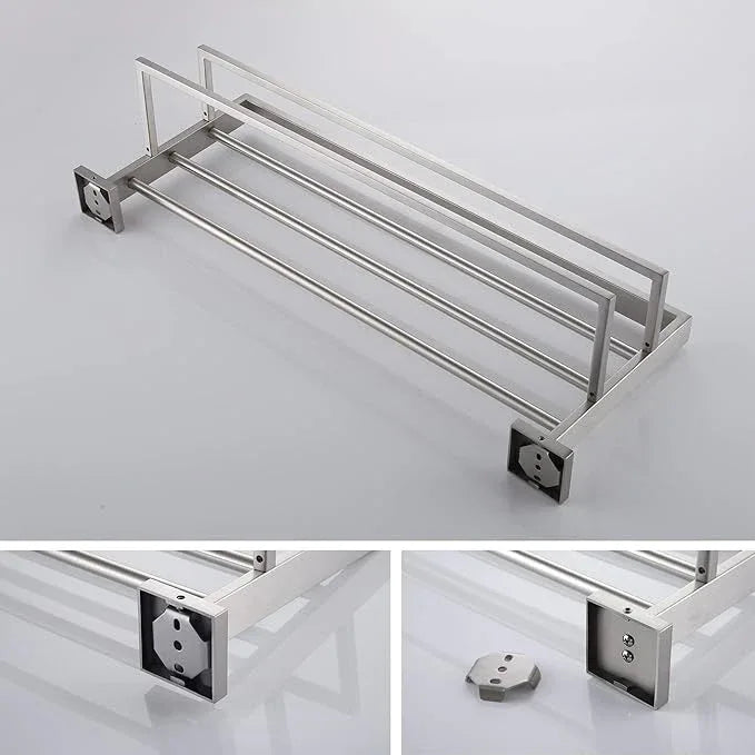 KOKOSIRI Towel Rack 20 Inches Bathroom Towel Shelves with Double Towel Bars SUS304 Stainless Steel Wall Mounted, Brushed Nickel B6003BR-L20 - ModernBath
