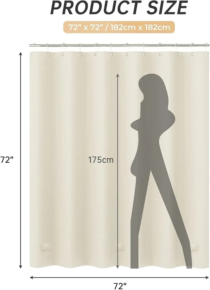 AmazerBath Plastic Shower Curtain Liner, 72 x 72 Inches EVA 8G Heavy Duty Beige Waterproof Weighted Thick Bathroom Curtain with 3 Clear Weights and 12 Rustproof Grommet Holes - ModernBath