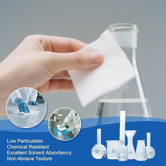 Synvicovan Cleanroom Wipes 9"x9" (300 Pcs, Cellulose/Polyester Blend, Grade A, 68GSM) Lint Free Wipes for Laboratory, Electronics, Pharmaceutical,Printing,Automotives and Semiconductor Industries - ModernBath