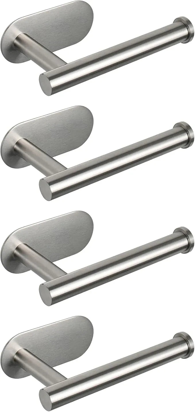 NearMoon Toilet Paper Holder Self Adhesive, Premium Thicken SUS304 Stainless Steel Rustproof Adhesive Toilet Roll Holder no Drilling for Bathroom, Kitchen, Washroom (4 Pack, Brushed Nickel) - ModernBath