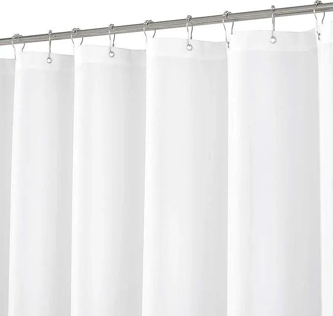 N&Y HOME 108 inch Extra Long Shower Curtain or Liner, Hotel Quality, Washable Fabric, White Bathroom Curtains with Grommets, 72x108 - ModernBath