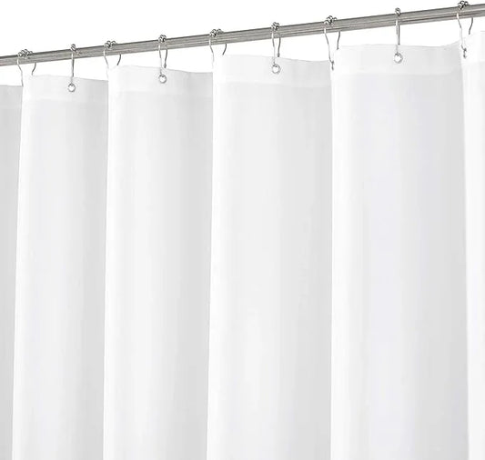 N&Y HOME 108 inch Extra Long Shower Curtain or Liner, Hotel Quality, Washable Fabric, White Bathroom Curtains with Grommets, 72x108 - ModernBath