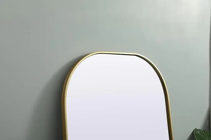 Illuminate, Metal Frame Arch Full Length Mirror 28X66 Inch in, Modern, Brass - ModernBath