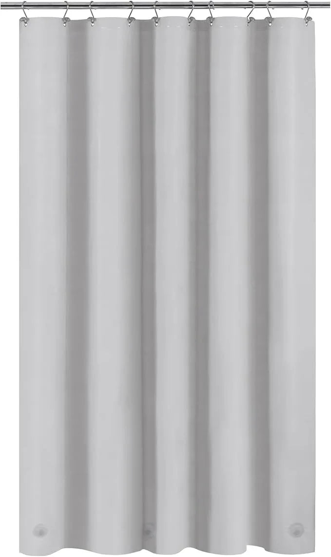 Barossa Design 54W x 78H Stall Shower Curtain Liner Silver Gray - Waterproof Lightweight PEVA Plastic Shower Liner with 3 Magnets & Metal Grommets - Gray Silver - ModernBath