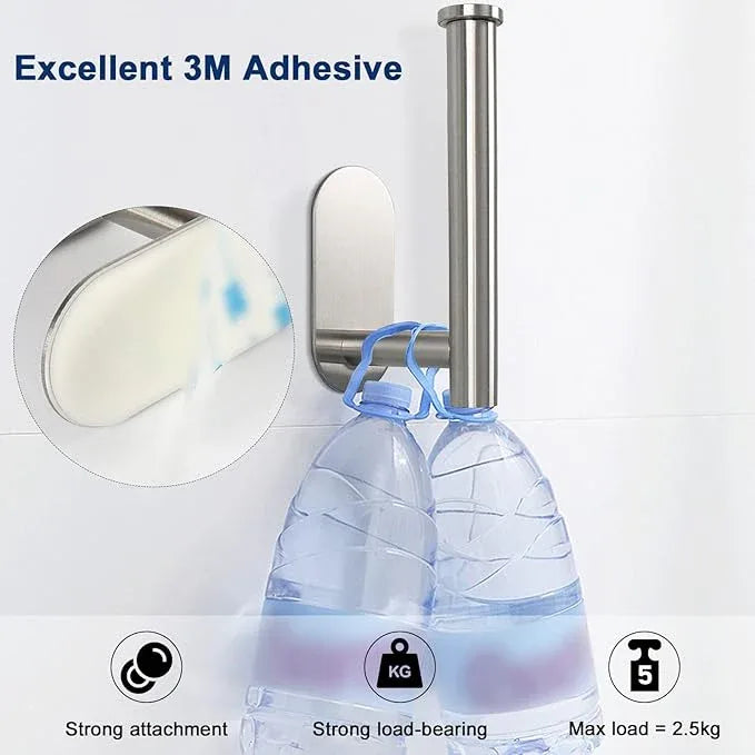 NearMoon Toilet Paper Holder Self Adhesive, Premium Thicken SUS304 Stainless Steel Rustproof Adhesive Toilet Roll Holder no Drilling for Bathroom, Kitchen, Washroom (4 Pack, Brushed Nickel) - ModernBath