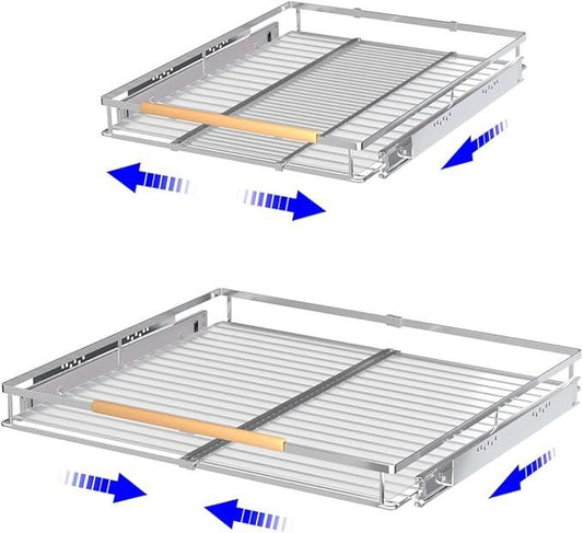 Pull Out Drawer Cabinet Organizer, Expandable Slide Out Storage Shelves - Heavy Duty, Durable and Smooth Slide-Out, 17" x 28" Wide x 22.5" Deep, 2 Pack - ModernBath