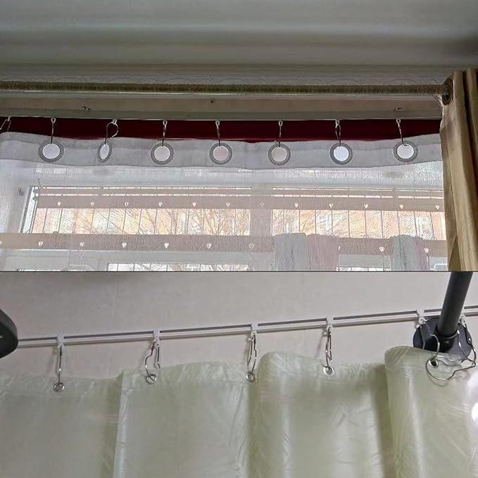 AHYCS 100Pcs Shower Curtain Hooks - Rust-Resistant, Decorative Metal Rings - Easy-to-Install for Bathroom Curtains, Rods, and Liners - ModernBath