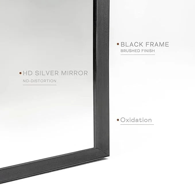 Minuover Arched Wall Mirror for Bathroom, 20"x30" Black Modern Metal Frame for Entryway Living Room Bedroom Wall Decor - ModernBath