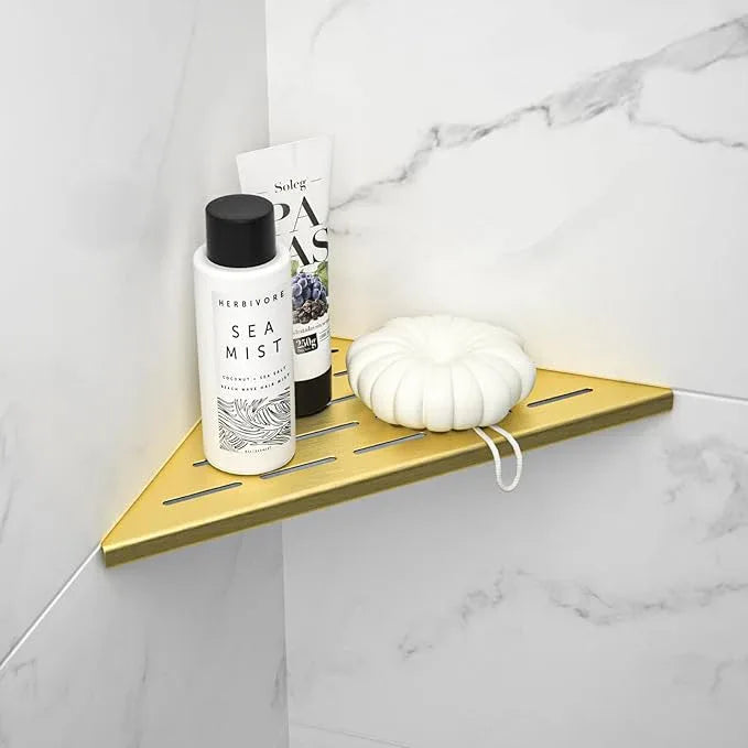 Corner Shower Shelf, 304 Stainless Steel Bathroom Shelf for Tiled Wall, Grout in Shelves (Gold, 10"-2 Pack) - ModernBath