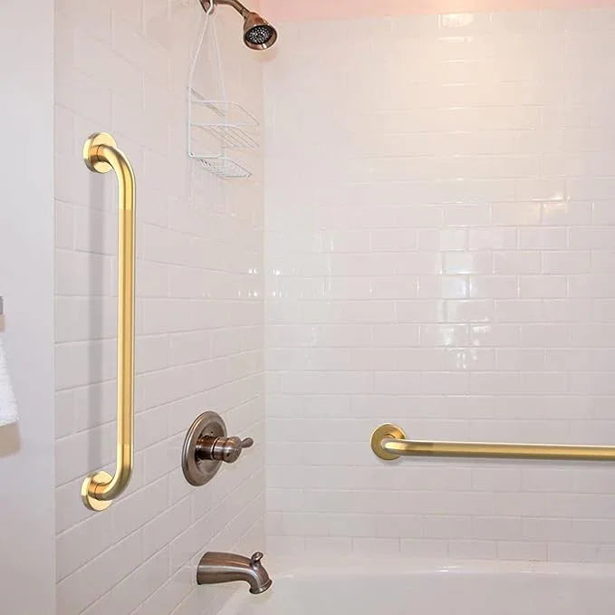 32 Inch Anti Slip Shower Grab Gold, Munzong Bathroom Grab Bar, Knurled Bathroom Balance Bar,Safety Hand Rail Support Handicap Elderly Injury Senior Assist Bath Handle - ModernBath