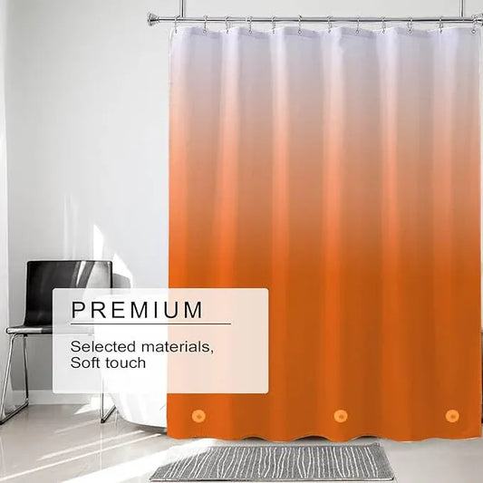 TIKABC Shower Curtain Liner, 4G PEVA Shower Liner, Plastic Waterproof Shower Curtains, with Grommet Holes and 3 Magnetic Weights(Gradient Orange) - ModernBath