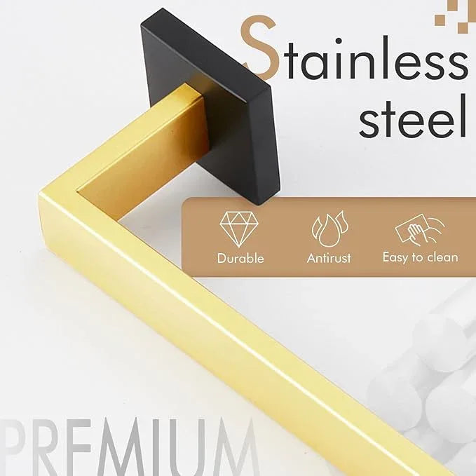 KOKOSIRI 24-Inch Towel Bars for Bathroom Wall Mounted Kitchen Towel Rack Holder T-304 Stainless Steel Matte Black and Brushed Gold, B4003GDK-L24 - ModernBath