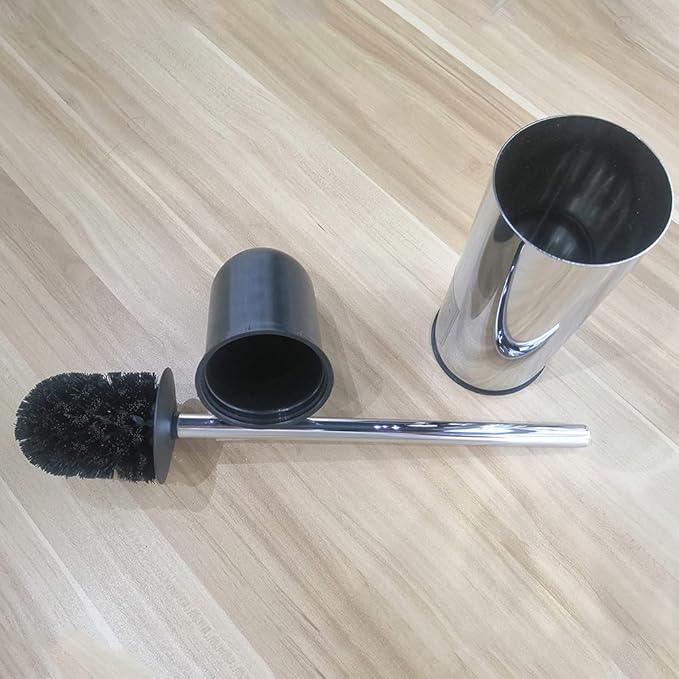 Freestanding Toilet Brush Holder for bathrooms 304 Stainless Steel Toilet Brush Stand Round Storage and Organization Rust Resistant 18-inch high Polished Chrome Finished - ModernBath